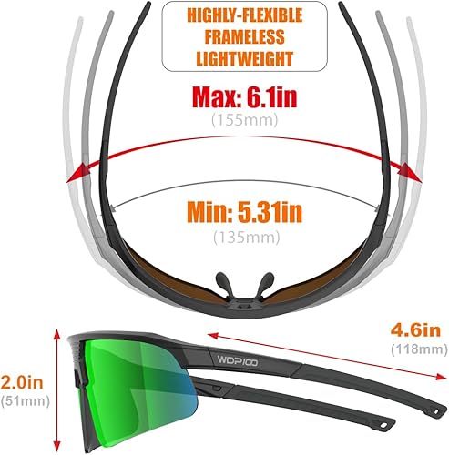 Miniatura 4 de Q217 HD Gafas de sol polarizadas para mujeres y hombres, ciclismo, correr, pesca, senderismo, golf, béisbol, voleibol, deportes al aire libre,