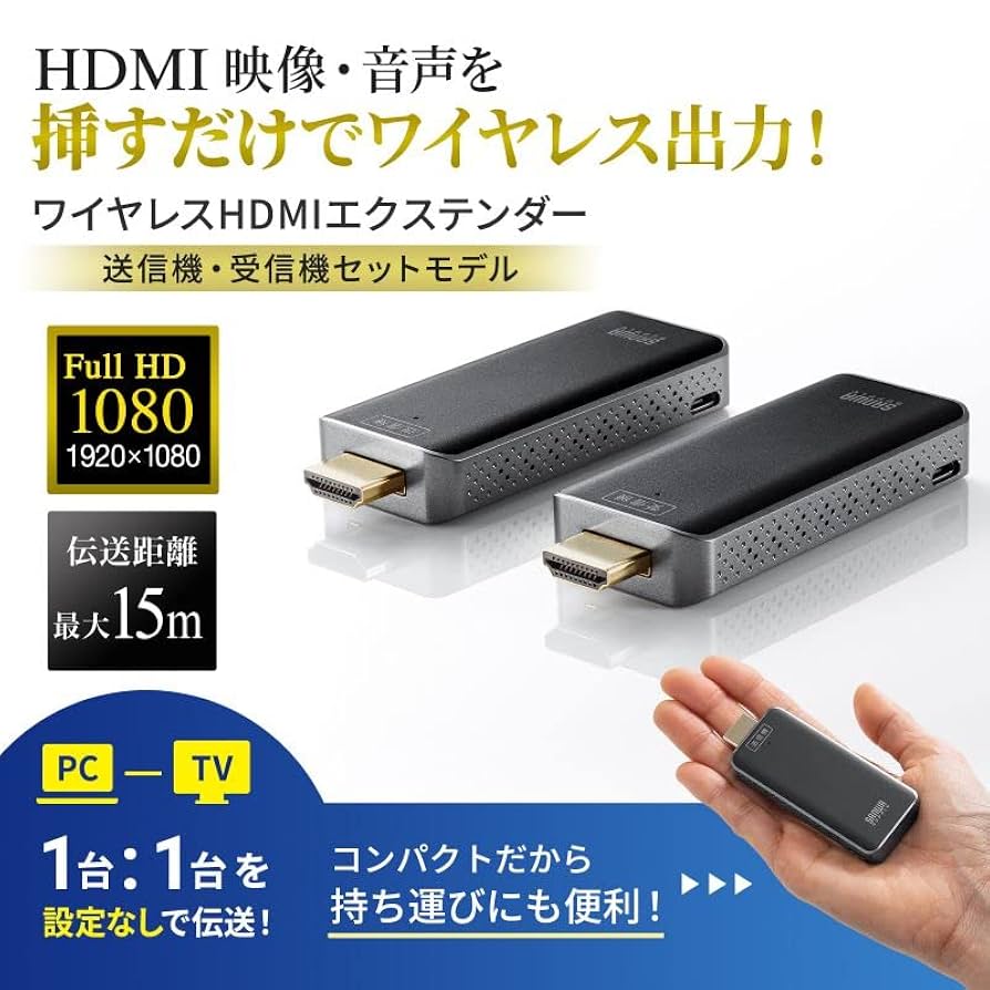 サンワサプライ　ワイヤレスHDMIエクステンダー　複数購入同時割引します SANWA SUPPLY ワイヤレス HDMI エクステンダー 無線 送受信機