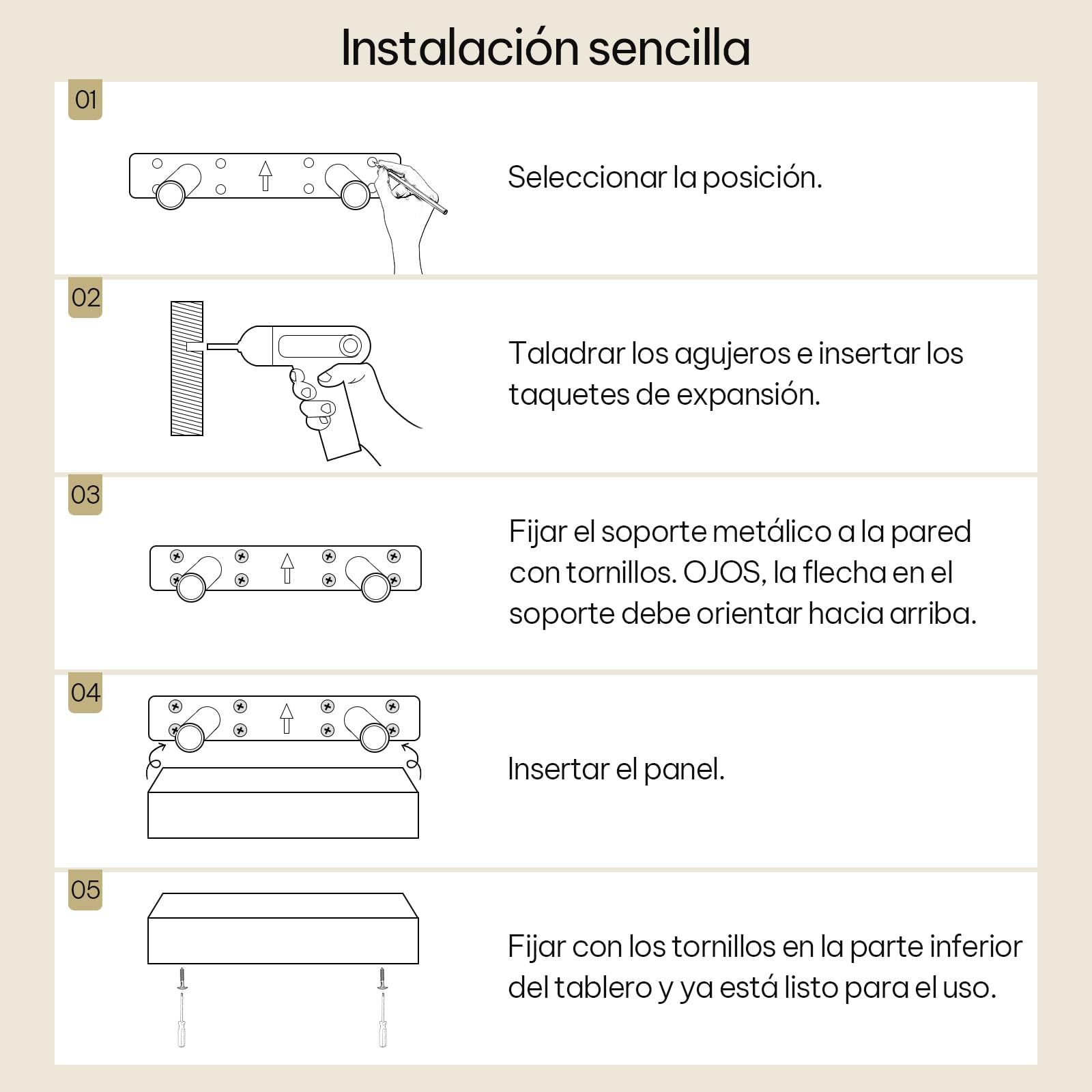 eSituro Set de 3 Estantes Flotantes de Pared Blanco, 50x23x3.8cm | Estanteria madera MDF, decoracion y almacenamiento para cocina, dormitorio y sala, balda facil de instalar, carga 10kg
