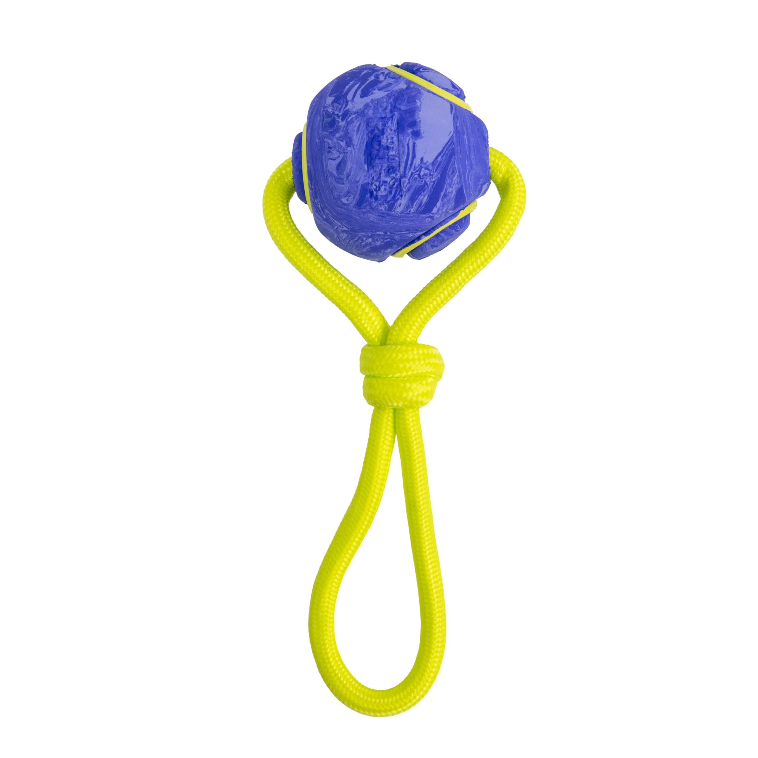 FlyFetch Ball Tug Dog Toy, Durable Rubber & Rope for Fetch and Tug-of-War, Lightweight, F…