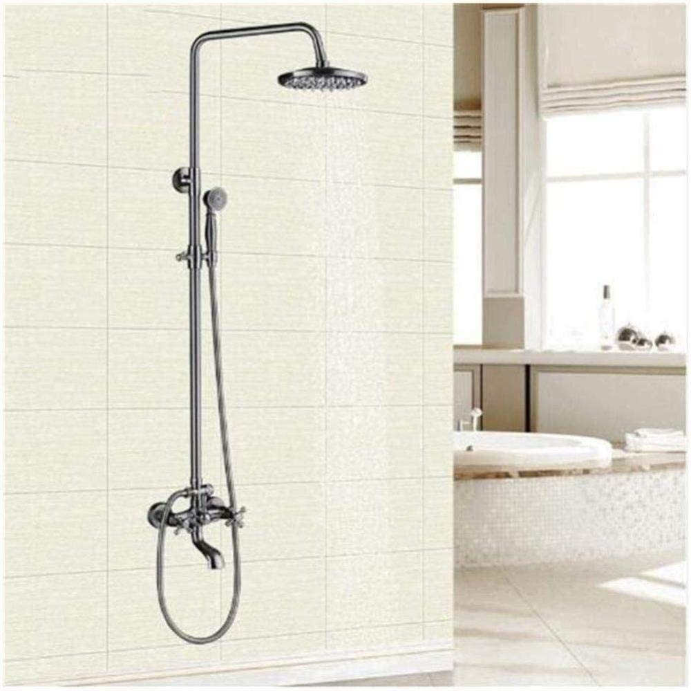 Ensemble de douche pluie anti-calcaire à jet massant brossé