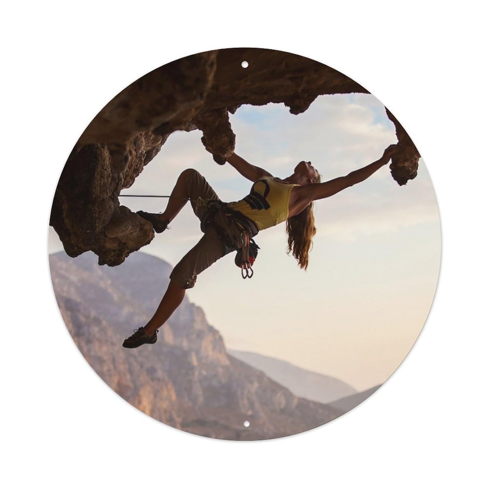 Rock Climbing Overhang Mountain Adventure Metal Tin Sign