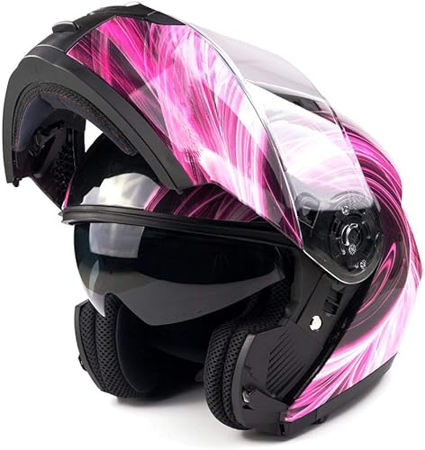 Miniatura 2 de Casco de motocicleta modular para adultos DOT con anteojos de sol retráctiles de cara completa abatibles Typhoon TH158