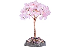 Money Tree Rose Quartz Tree of Life with Healing Crystal Stones for Office Decoration