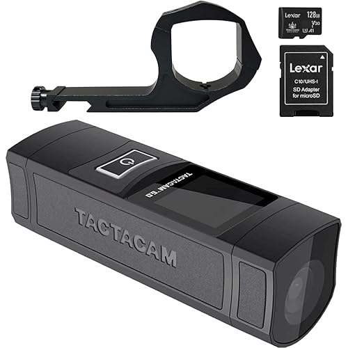 TACTACAM 6.0 Action Camera, 4k 60 FPS, 8X Zoom, Waterproof, Integrated Image Stabilization, One Touch Operation (6.0) + Lexar 128GB Micro SD Card + Mount (Underscope Mount)