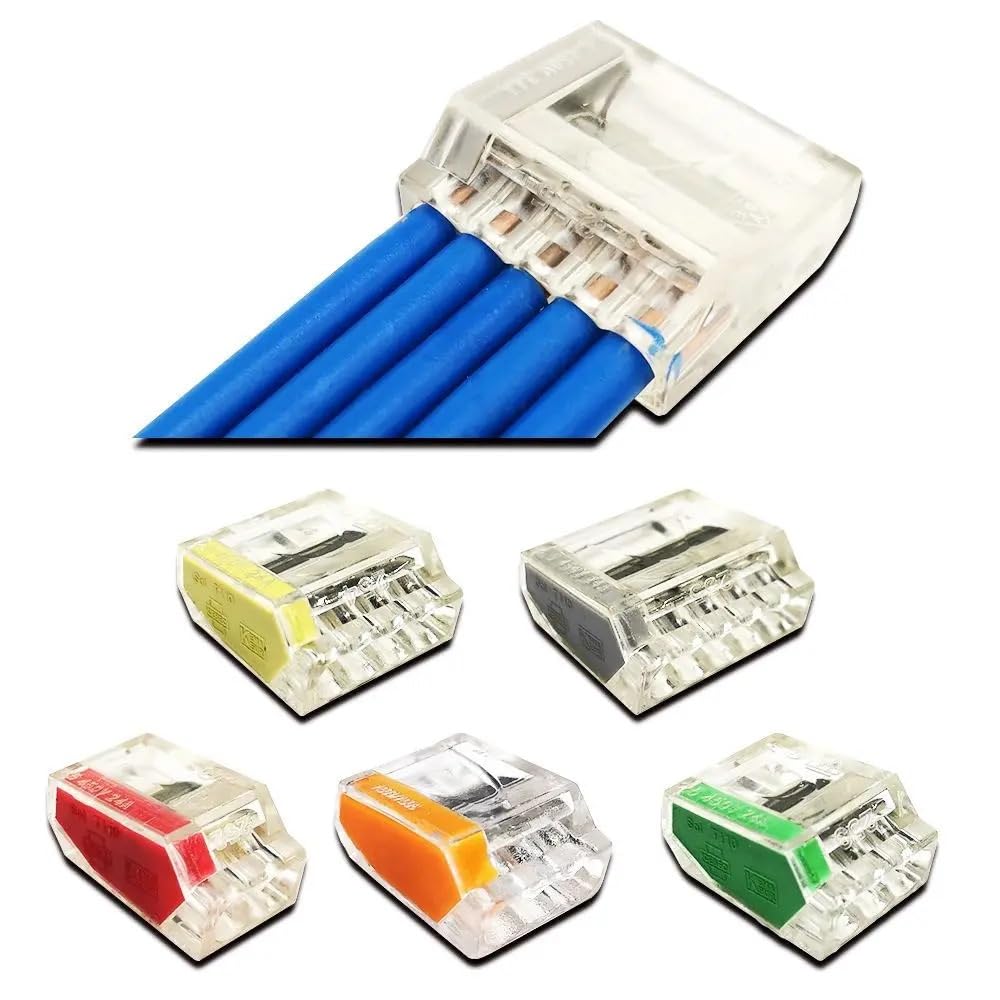 Wire Connectors 252/253/254/255 Compact Fast Wiring Cable Conector for Junction Box Conductors Push-in Terminal Block(255,100 PCS)