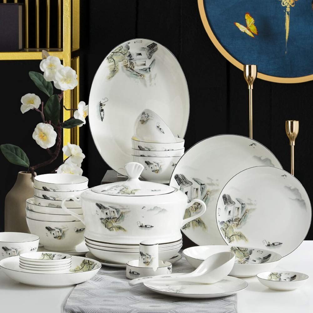 Promotion Spéciale -50% | Service de Table en Porcelaine de Limoges Vintage | 54 Pièces pour 12