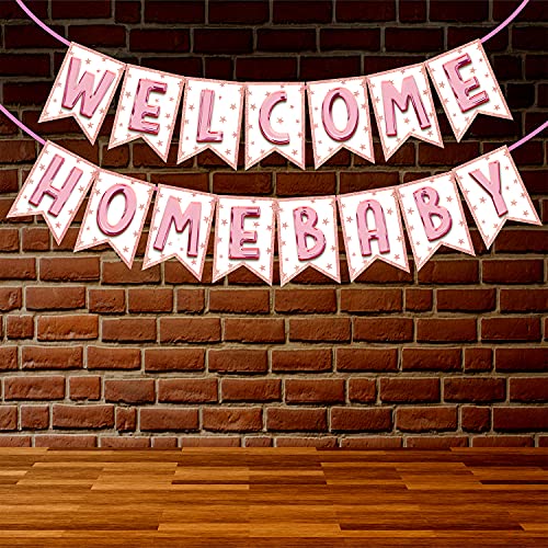 Image of Wobbox All Occasion Indian Family Photo Booth Party Props (18 Pieces) & Wobbox Baby Shower Bunting Banner Glossy Pink Font Welcome Baby