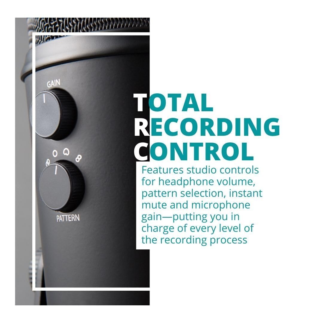 Amazon.com: Blue Yeti Microphone (Blackout) Bundle with Boom