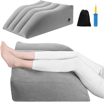 Leg Elevation- Pillows for After Surgery, Inflatable Wedge Pillows for Sleeping, Swelling, Circulation, Bolster Pillow Pain Reliefs for Legs Back for Pregnant, Surgery and Injurygrey,Sizeas shown