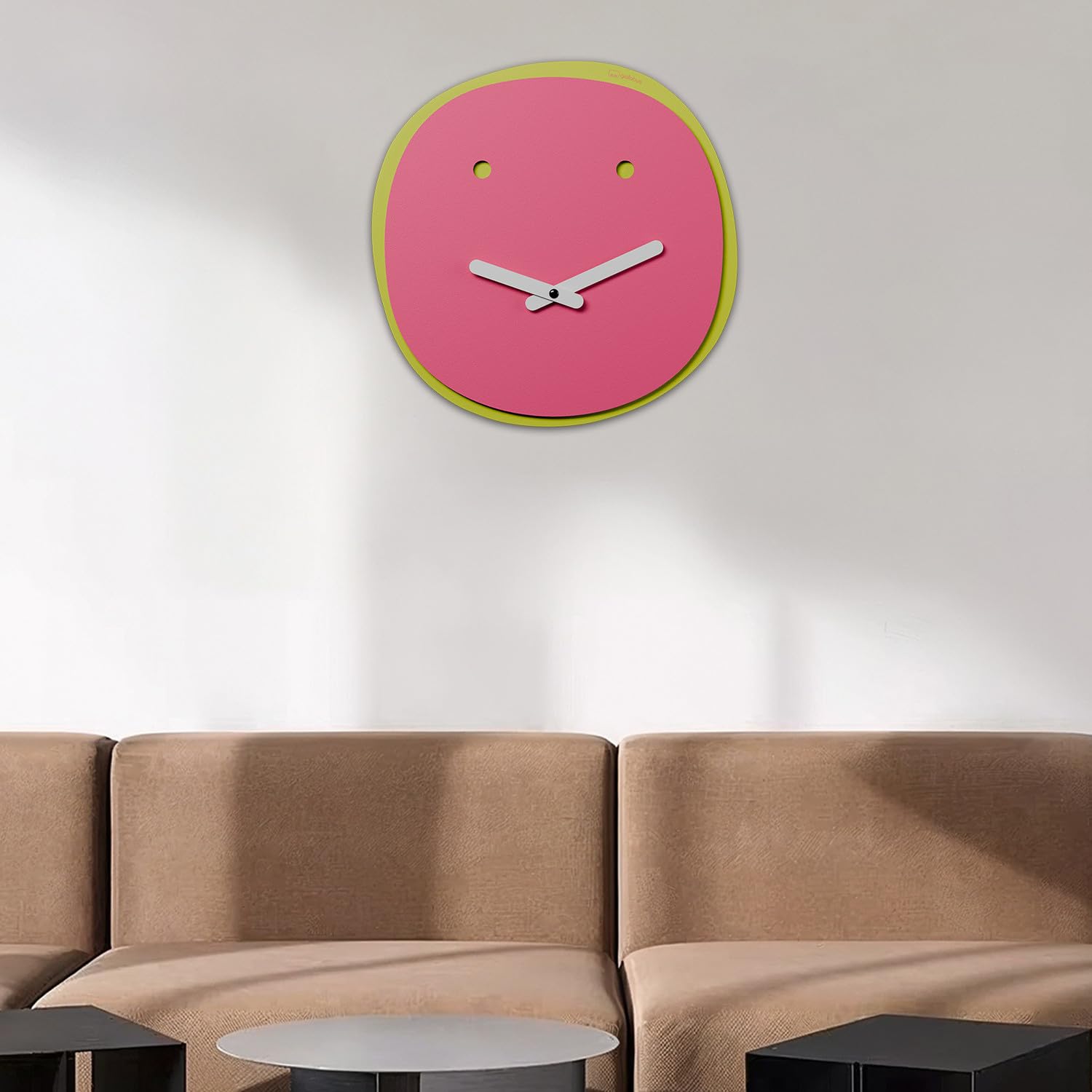 Giallobus - Orologio Bilay - Moody - Legno Mdf - Premium 45x45cm - 03 - Pinky - Artigianale Made in Italy - Silenzioso - Idea regalo - Moderni doppio livello