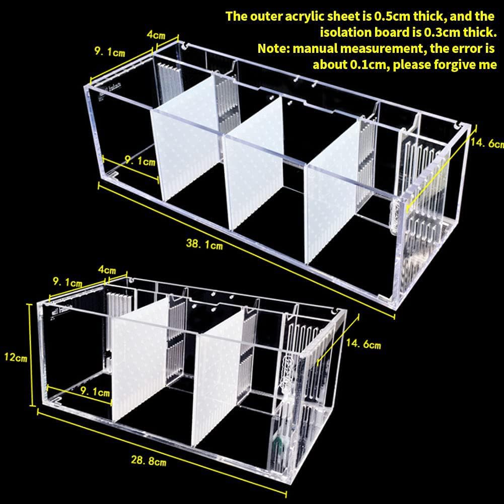 Acuario LED Acrílico, Tanque De Pescado Betta Profesional, Kits De Inicio De Acuario Transparente, Pez Acrílico Ultra Transparente, Escritorio Sin Borde De Pescado Betta,3 Room