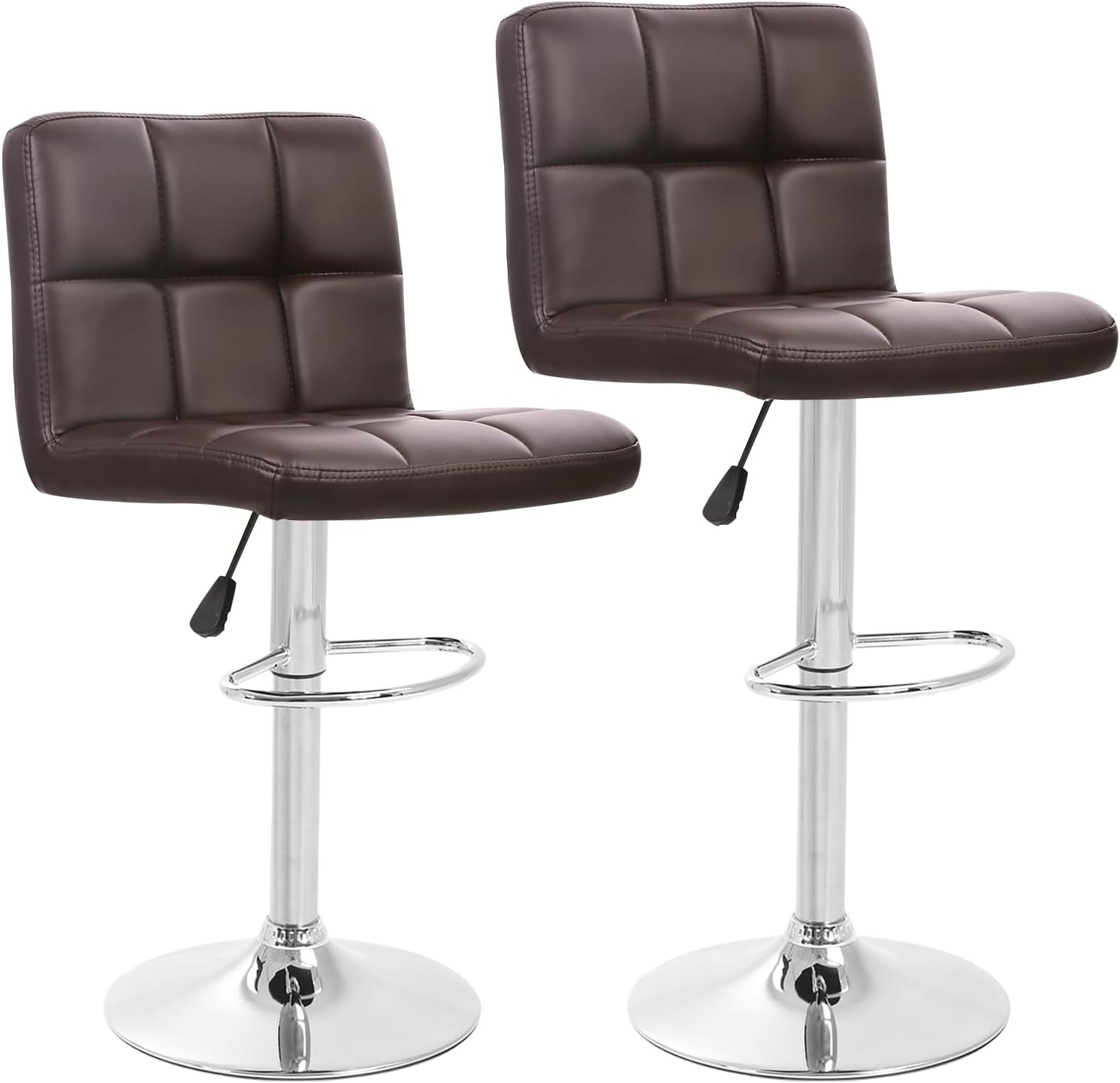 Dopinmin Counter Bar Stools Set of 2 Barstools Swivel Stool Height Adjustable Bar Chairs with Back PU Leather Swivel Bar Stool Kitchen Counter Stools Dining Chairs,Red, BC-06-Red