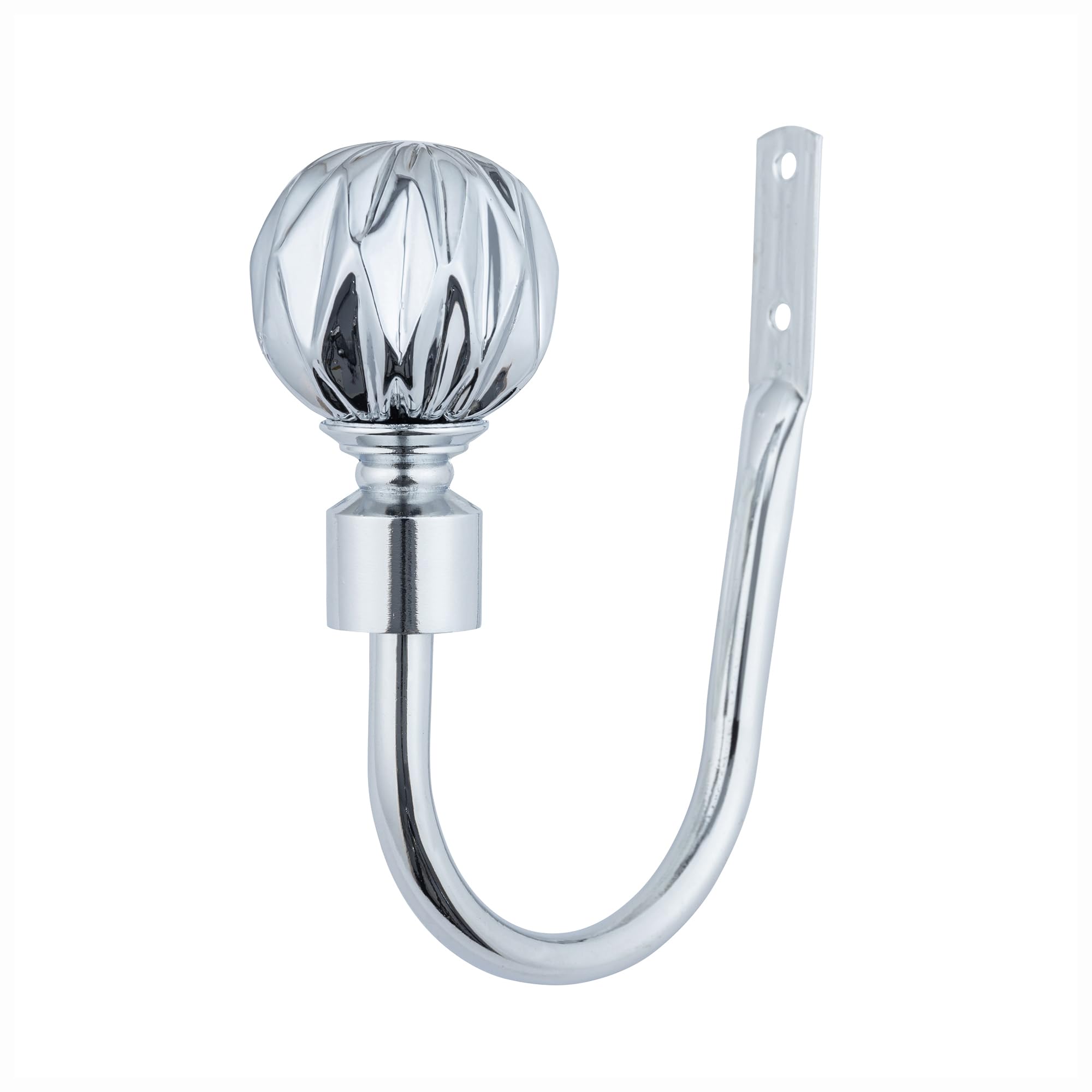 A.unique Home Nickel Geo Ball Metal Extendable Curtain Pole With Rings And Fittings, In A Variety Of Colours And Sizes (25/28Mm) (, Holdbacks)
