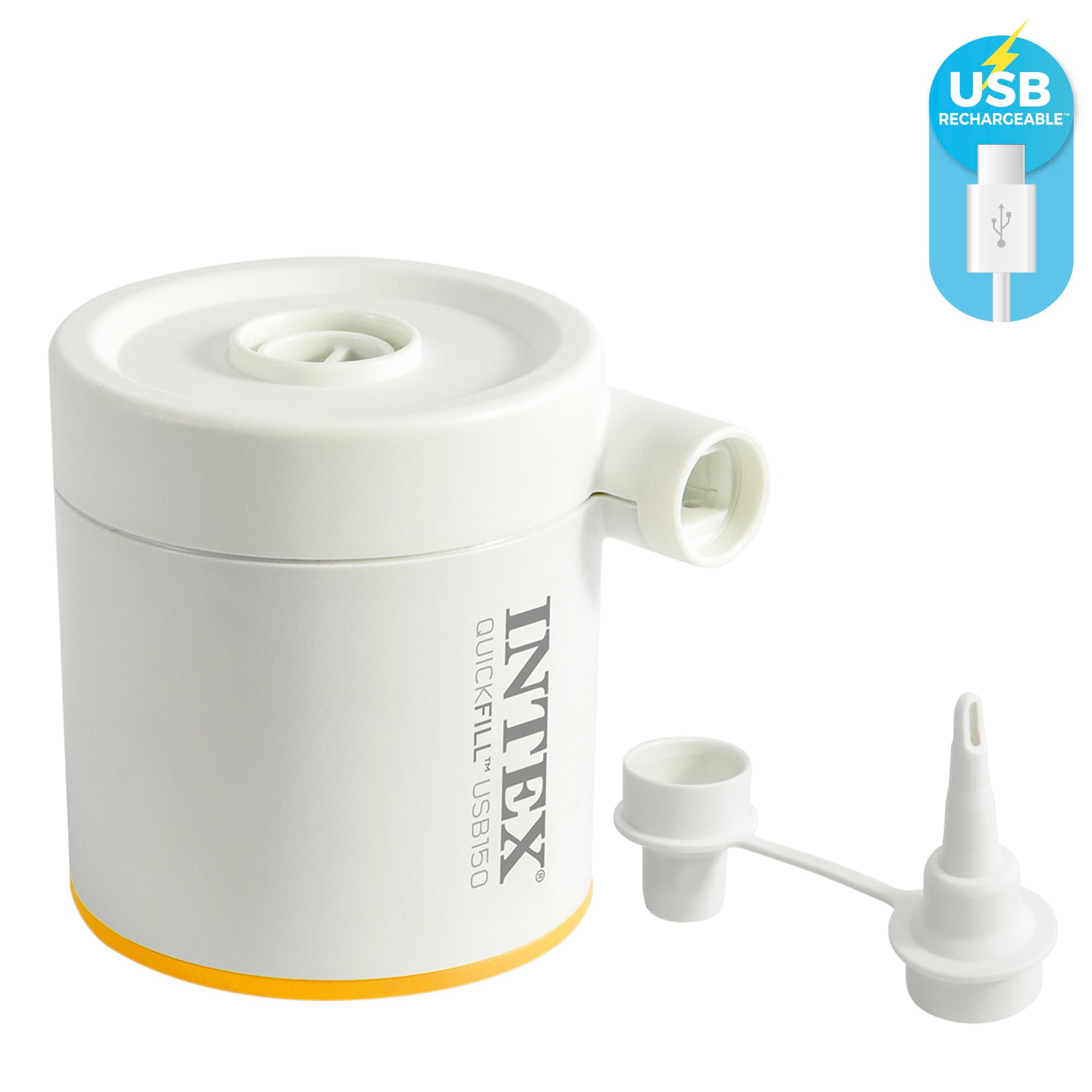 Intex Full Dura-Beam Premaire materac kempingowy z USB 150, napompowany rozmiar: 1,37 m x 1,91 m x 22 cm (64012)