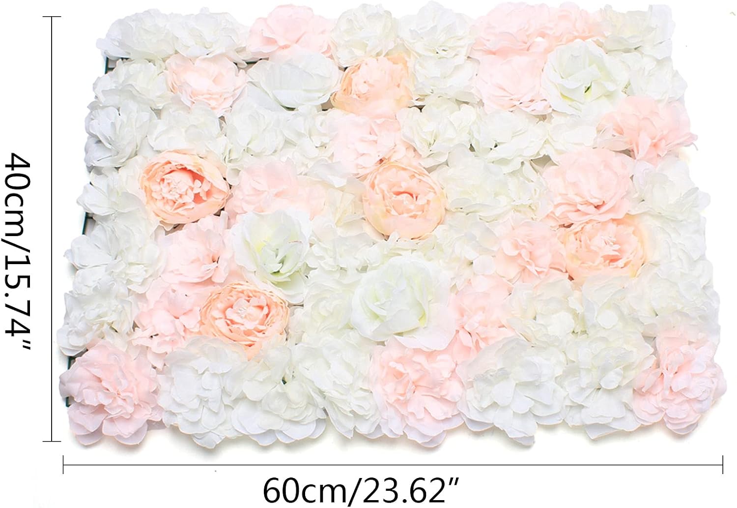 5pcs Artificial Flowers Wall Panels 24"x16" Decorative Silk Rose Flower Panels 3D Flower Wall Background for Wedding Party Event Wall Decoration