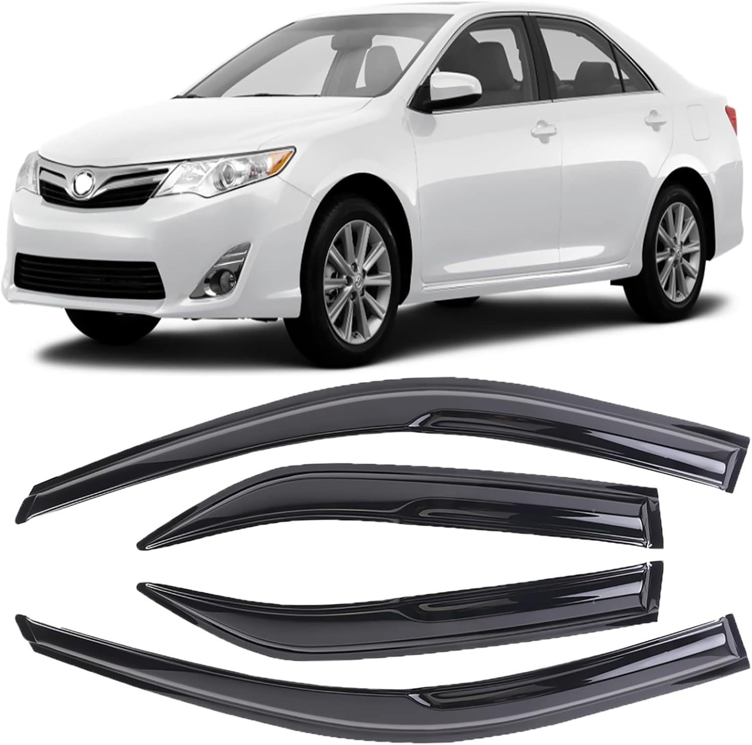 DYRDINSHOW Window Visor Compatible with 2012-2017 Toyota Camry, Wind Deflector Rain Guards Sunshades, 94822