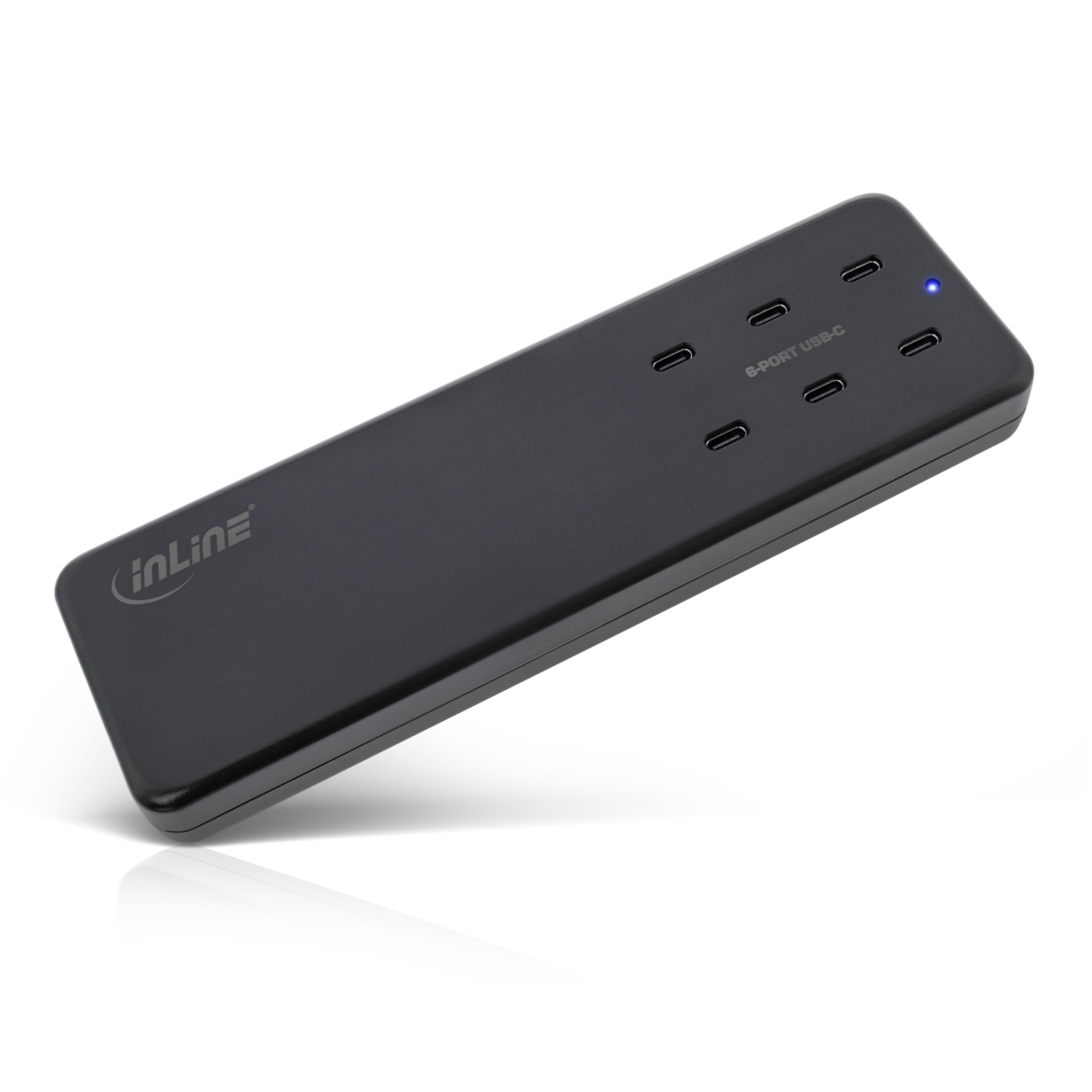 InLine® Alimentatore di rete multiporta, caricatore, 6 porte USB di tipo C, PD 3.0, GaN, nero
