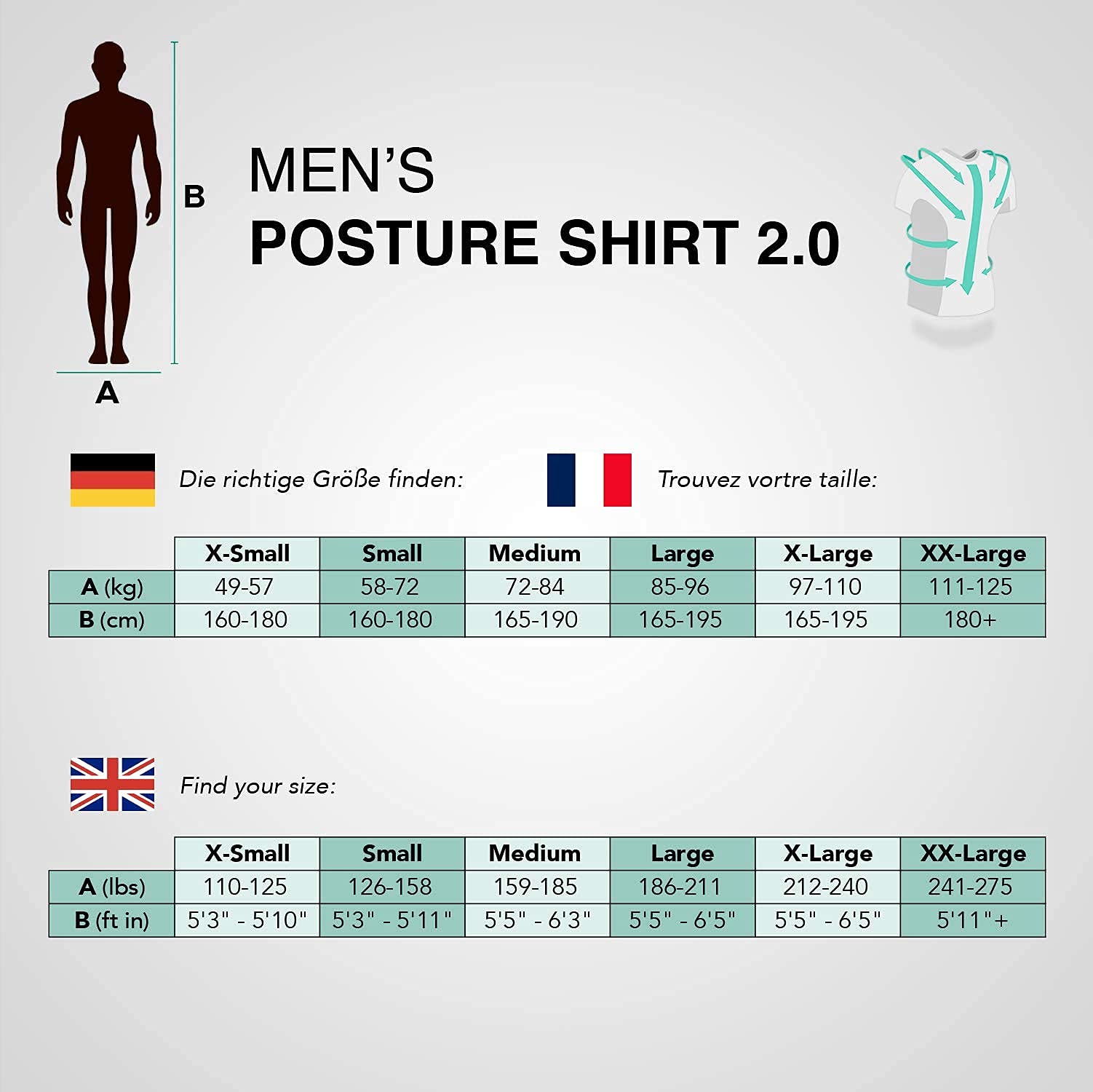 Anodyne Correcteur de Posture du Dos et Épaules Hommes T-Shirt Noir S