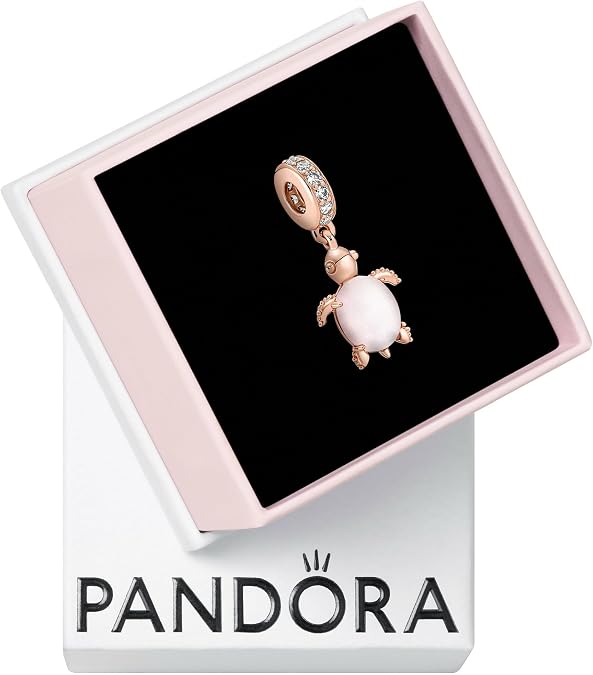 Pandora Murano Glass Pink Sea Turtle Dangle Charm - Compatible With Pandora Moments - Gift For Women - Stunning Womens Jewelry - Made With Pandora Rose & Cubic Zirconia - With Gift Box