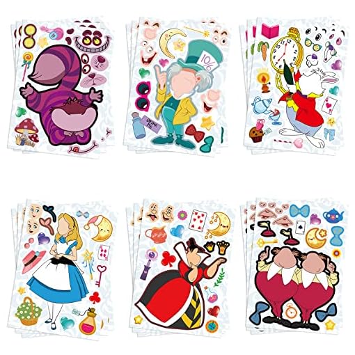 36Pcs Make your own Alice in Wonderland stickers sheet - Image 3