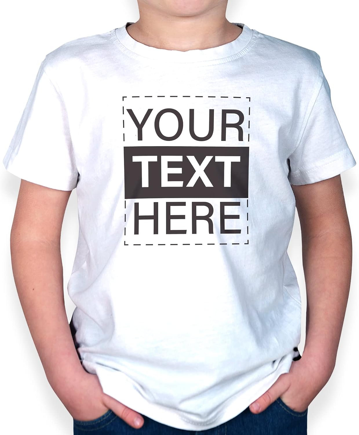 GotPrint Custom T-Shirt Design Your Own for Youth, Boys, Add Your Own Design, Front/Back Side Text Print Personalized Tees