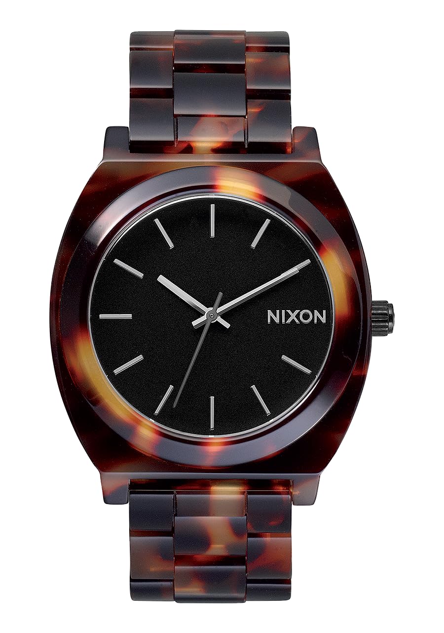 NIXON Time Teller Acetate 100m Water Resistant Women's Analog Fashion Watch (40mm Watch Face, 20mm Acetate Band) - Tortoise