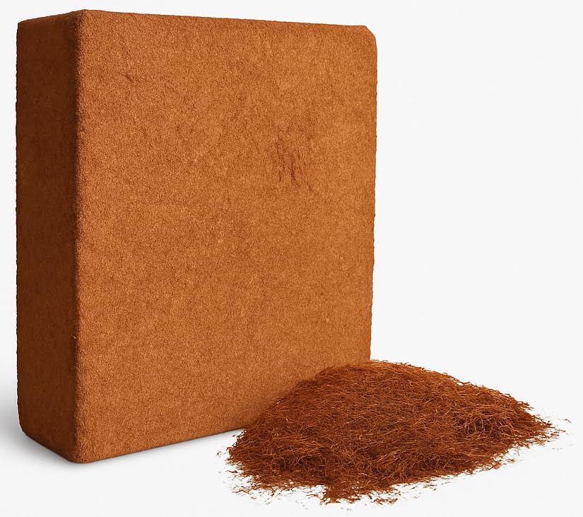 Coco Coir Brick 5kg – Expands to 60 Litres | Organic Coconut Fibre Growing Medium for Plants, Soil Improver, Seed Starting & Potting Mix