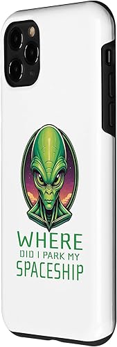 Vista 23 de iPhone 13 Pro Alien Head Art Where I Park Spaceship Area 51 Ufo Aliens Case