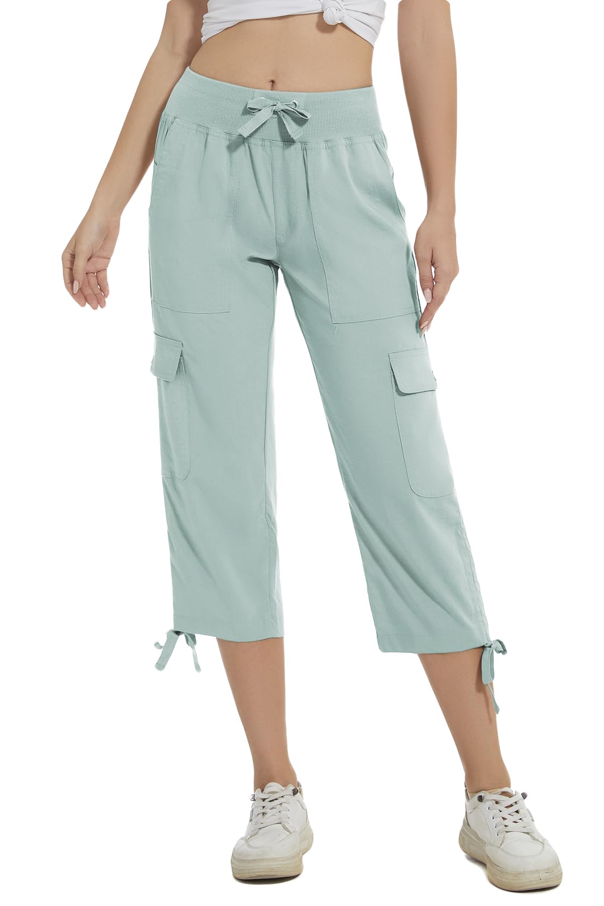 YuKaiChen Pantacourt de randonnée pour femme - Pantalon d'été décontracté avec poches