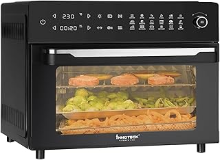 Innoteck Kitchen Pro 30L Digital Air Fryer Mini Oven - Oil-Less Cooking, Timer & Temperature Control - Air Fry, Roast, Dehydrate, Bake, & Reheat - 4 Layers for Versatile Cooking, Non-Slip Feet - Black