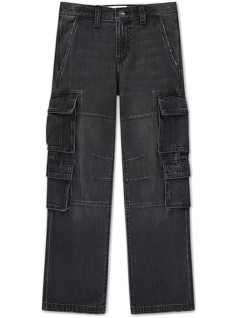 Orange Abercrombie & Fitch Baggy Denim Cargo Pants (Big Kid)