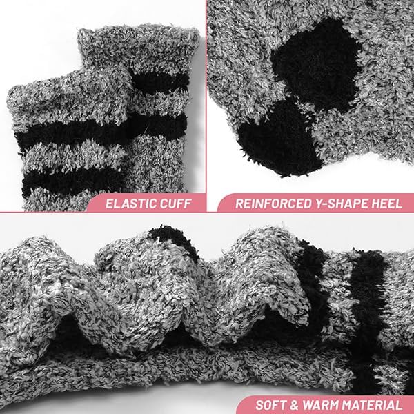 Tavaleu Womens Fuzzy Socks Soft Cozy Fluffy Slipper Socks Winter Warm Plush Sleeping Socks - Image 4