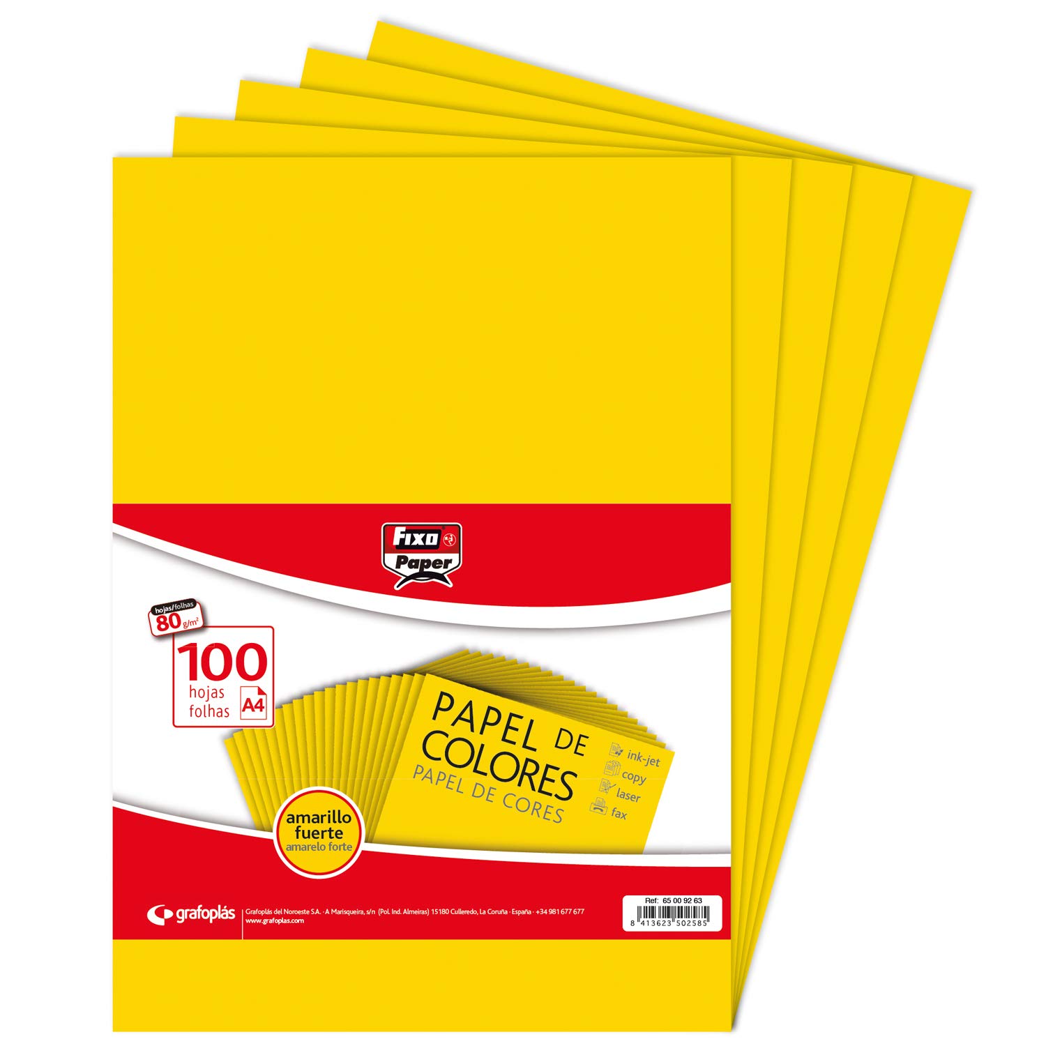 Carta Colorata FIXO 100 Fogli Giallo A4 80g/m² - Per Stampanti, Fotocopie E Lavoretti - Foto 8