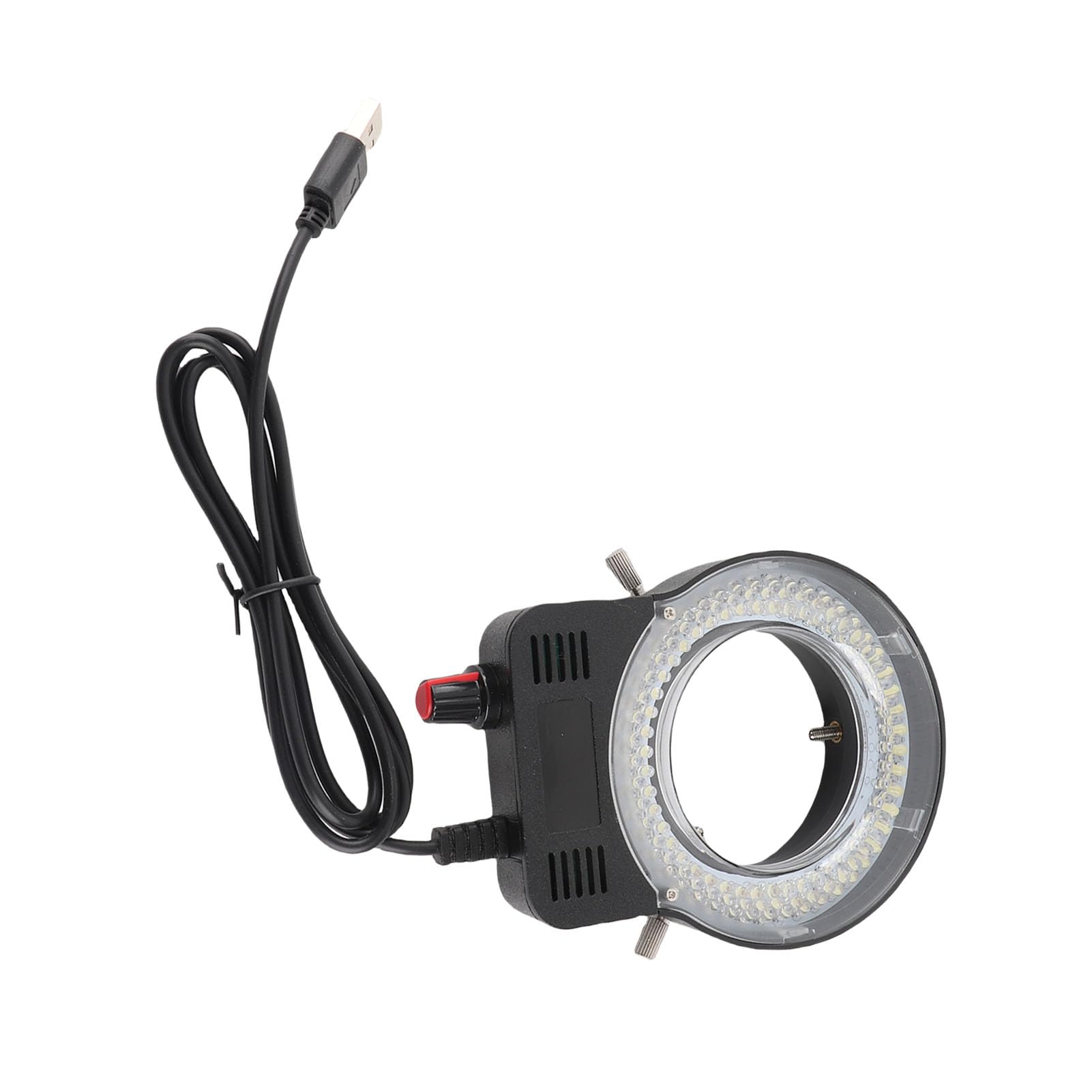 Illuminatore Regolabile con Luce per Microscopio Ad Anello a 144 LED, Lampada per Microscopio Ad Alta luminosità Alimentata Tramite USB Sorgente Luminosa Ad Anello a LED per