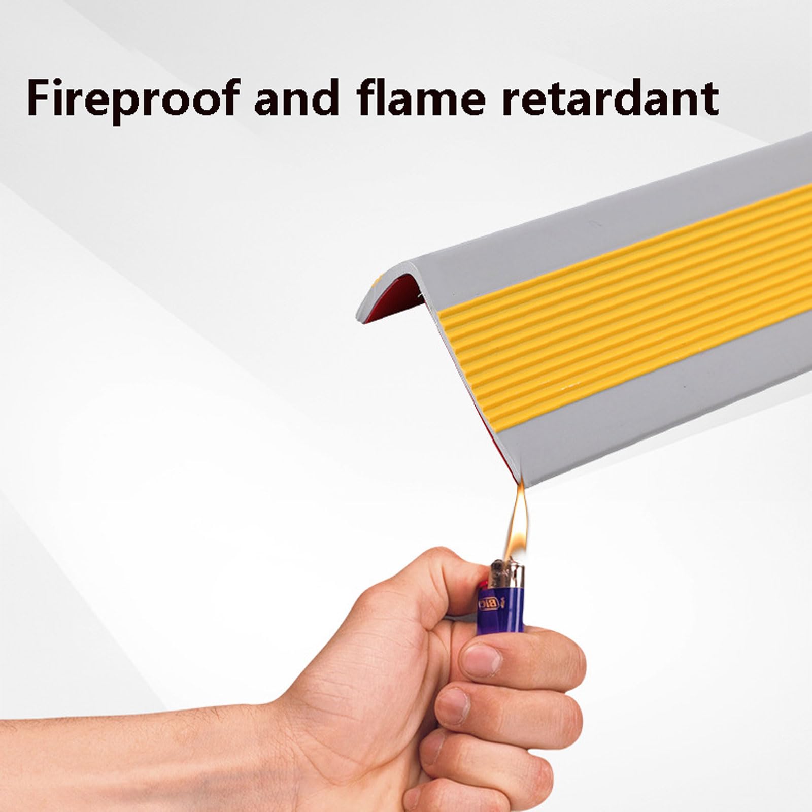 Borde antideslizante de PVC – Borde en forma de L para laminado y terrazas | Peldaños antideslizantes | Tiras de borde de alfombra redondeadas | Cinta de agarre autoadhesiva