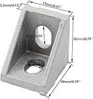 Vista 2 de Paquete de 10 soportes de esquina de perfil de aluminio, cierre de junta de ángulo recto en forma de L, conector para perfil de extrusión
