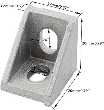 10Pack Aluminum Profile Corner Bracket, L Shape Right Angle Joint Fastener, Connector for 2020 Series Standard 6mm Slot Aluminum Extrusion Profile (2020 Bracket)