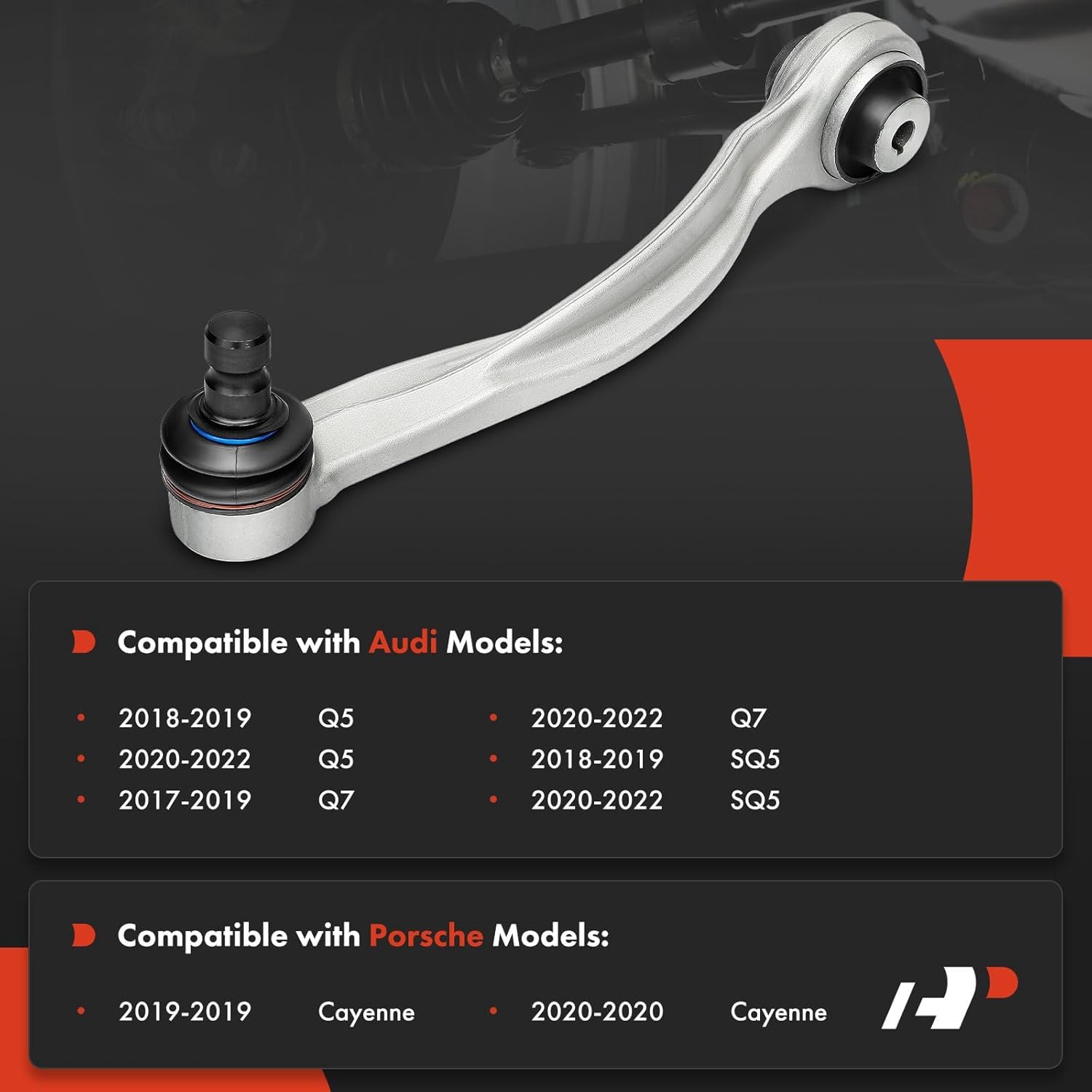 A-Premium Front Right Rearward Upper Control Arm, with Ball Joint & Bushing, Compatible with Audi Q5 2018-2022, Q7 2017-2022, SQ5 2018-2022 & Porsche Cayenne 2019-2020