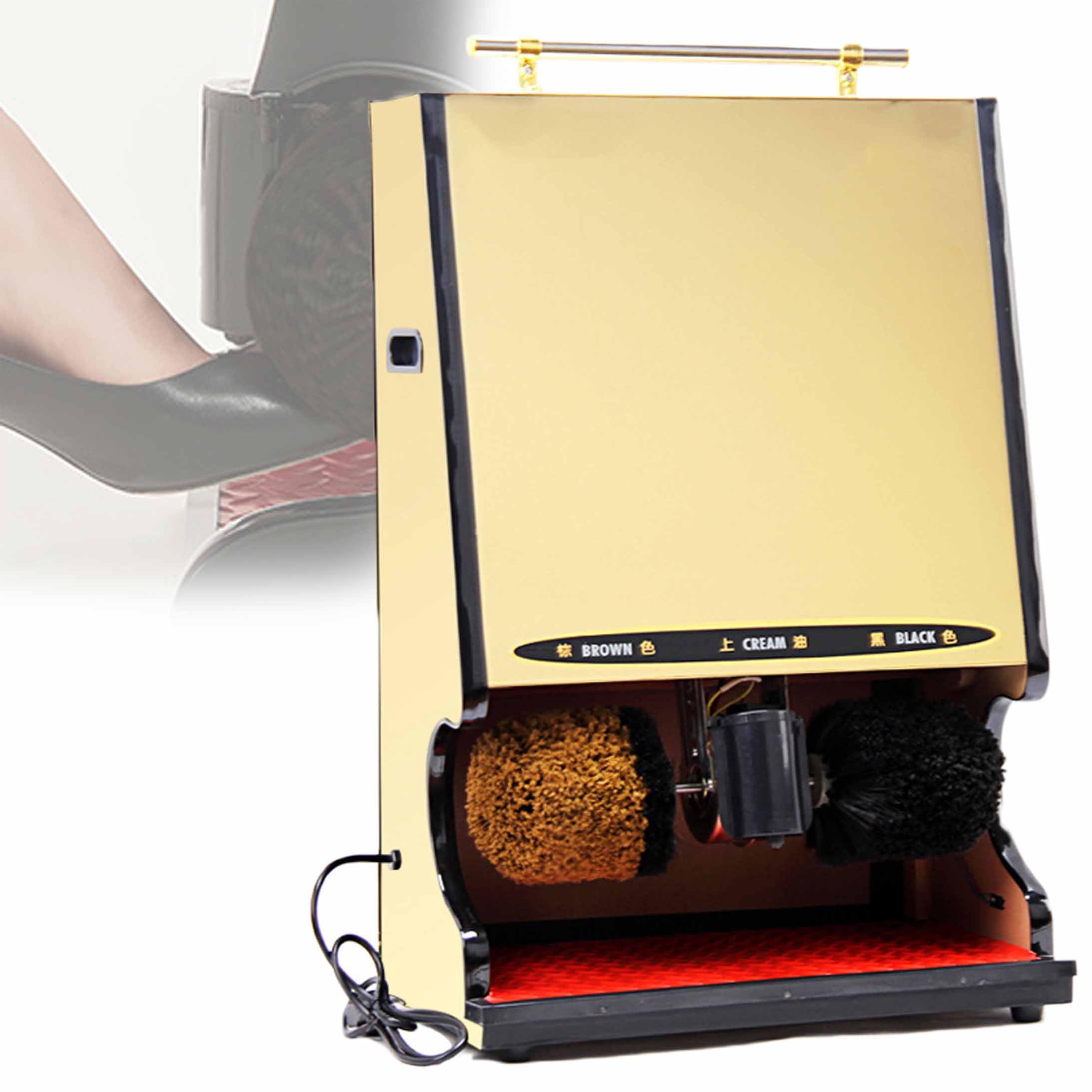 Pulidora de zapatos vertical automática de inducción, cepillo combinado doble, bajo ruido, limpiador eléctrico de zapatos sin contacto, engrasado automático, ahorro de mano de obra para uso en casa y