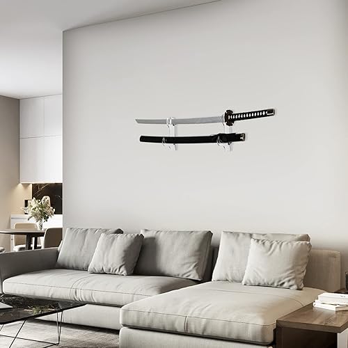 Miniatura 6 de Soporte de pared Katana - Soporte de espada de plexiglás transparente (espadas no incluidas)