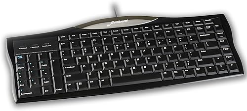 Evoluent R3K - Teclado derecho de alcance reducido con conexión USB con cable y teclas de tacto suave, color negro