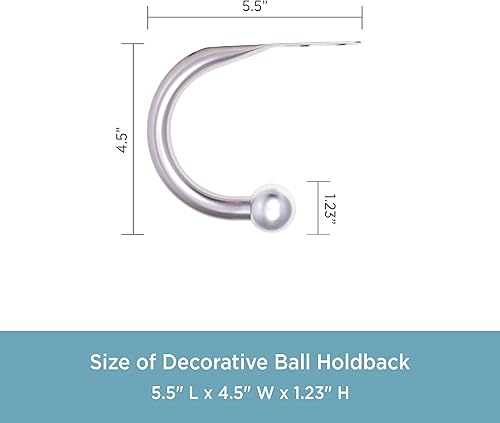 Miniatura 4 de Kenney 58723012 Classic Drapery Holdback, níquel satinado, paquete de 2