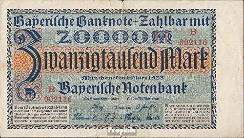 Billet de banque de Bavière Prophila Rosenbg bAY7b Série b Fort Utilisé 1923
