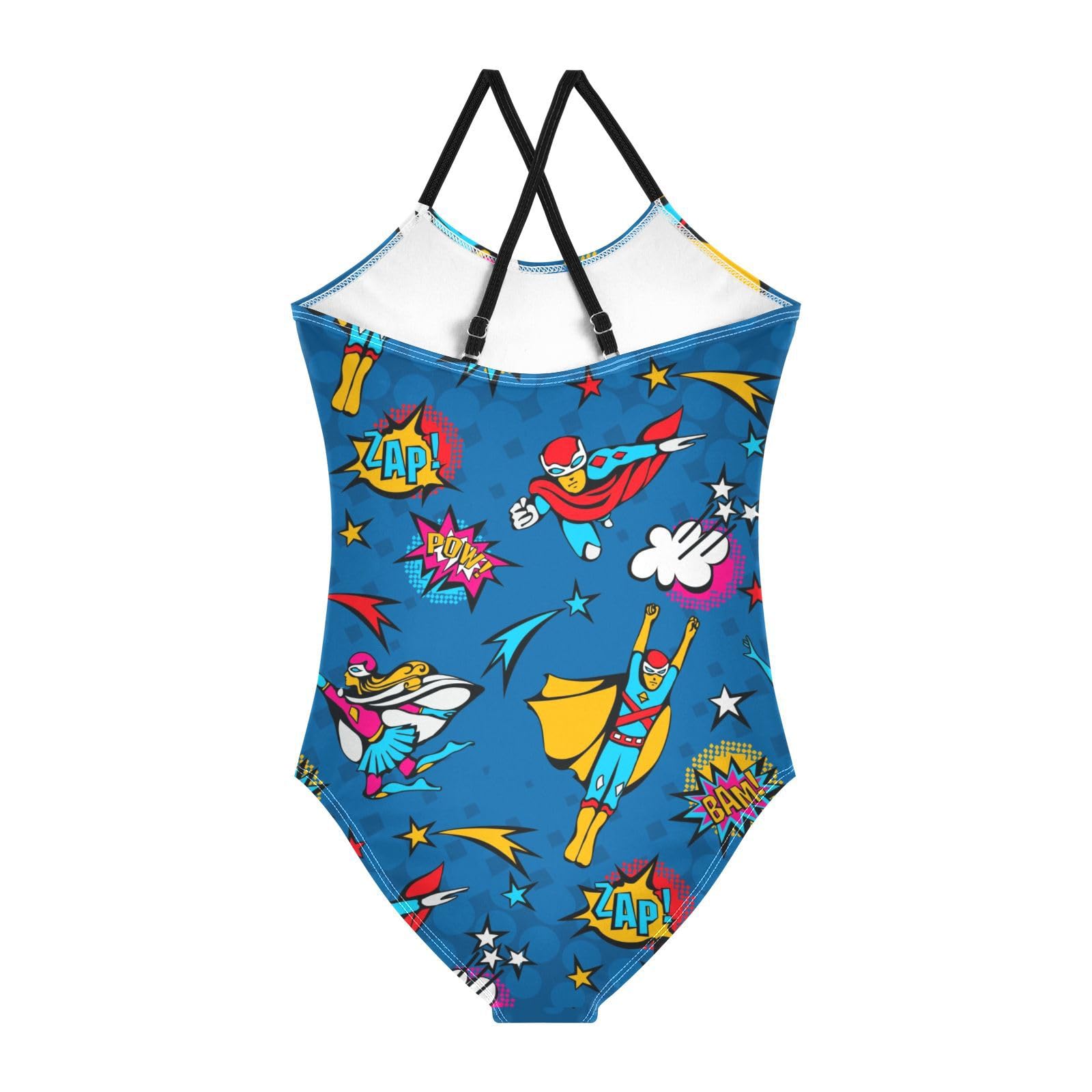 susiyo Girls One Piece Swimsuits Flying Super Hero Bathing Suit Quick Dry Beach Swimwear for Toddler Girl 5-6 Years