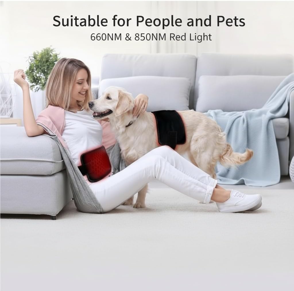 Portable Red Light Therapy Mat, Red Light Therapy Pad for Waist Back Shoulder Muscle Pain Relief (60 LEDs)