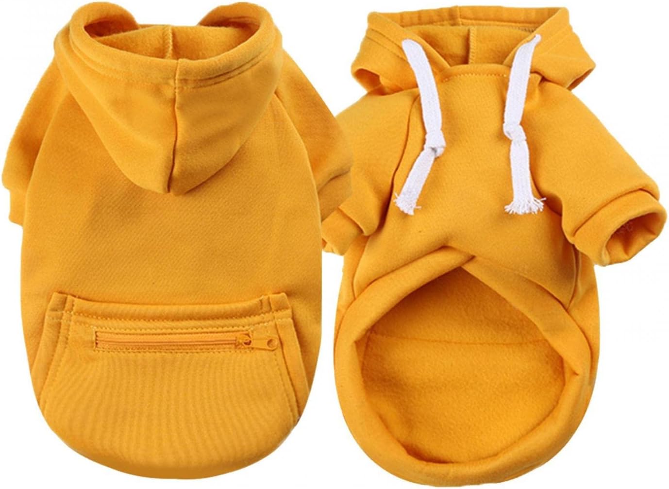 小中型犬服 Yolaird 犬服 フード付き パーカー ペット服 防寒 コスチューム 人気 秋冬用 綿製 犬洋服 かわいい ファッション おしゃれ 可愛い ペット犬服 秋冬衣装 コート ファッション小型犬 中型犬 春秋冬服 お散歩お出かけウェアに イエロー M タイムセール