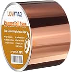 LOVIMAG Copper Foil Tape (2inch X 33 FT) with Conductive Adhesive for Guitar and EMI Shielding, Crafts, Electrical Repairs, Grounding, Adhesive Tape.