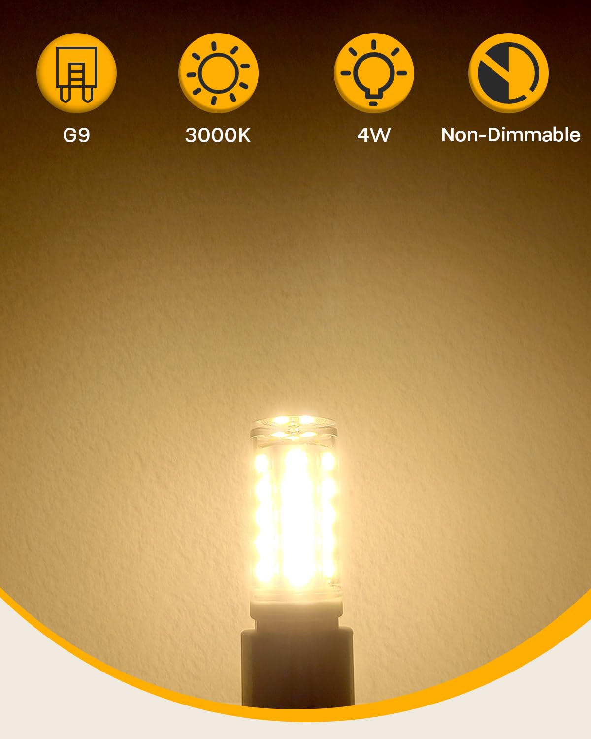 KALAHOL 6 Pack G9 LED Bulbs Warm White, 4W, 3000K, No Flicker, Equivalent to 40W Halogen, 400LM, Non-Dimmable - Image 4