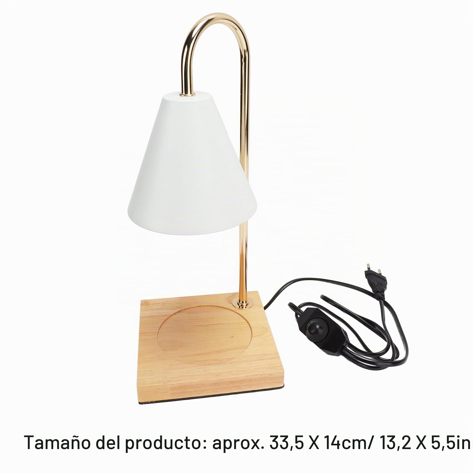 Lámpara Calentadora Velas, Fusión de Cera de Vela sin HumoCalentador Velas de Luz Regulable con 2 BombillasLámpara Calor de Vela Decoraciones Románticas para Dormitorio Oficina